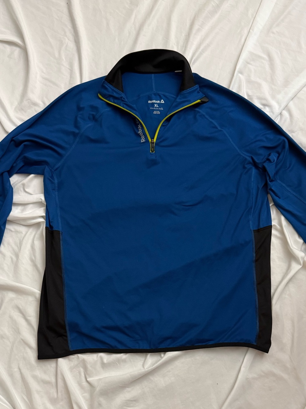 Reebok Blue and Black Quarter-Zip Performance Jacket